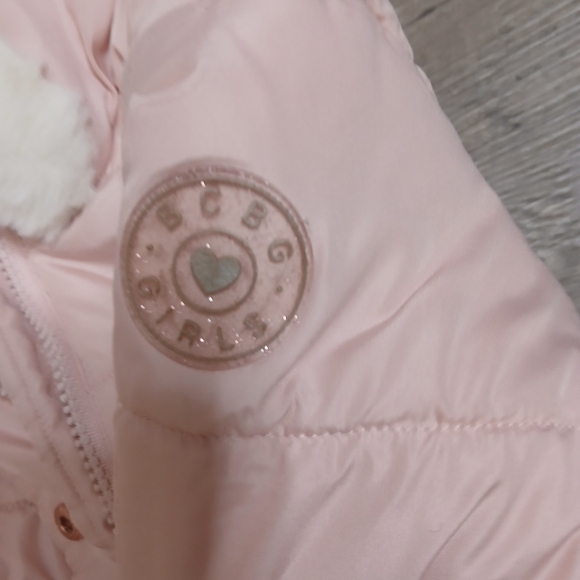 BCBGirls Pink Puffer Jacket with White Trim - Picture 6 of 8
